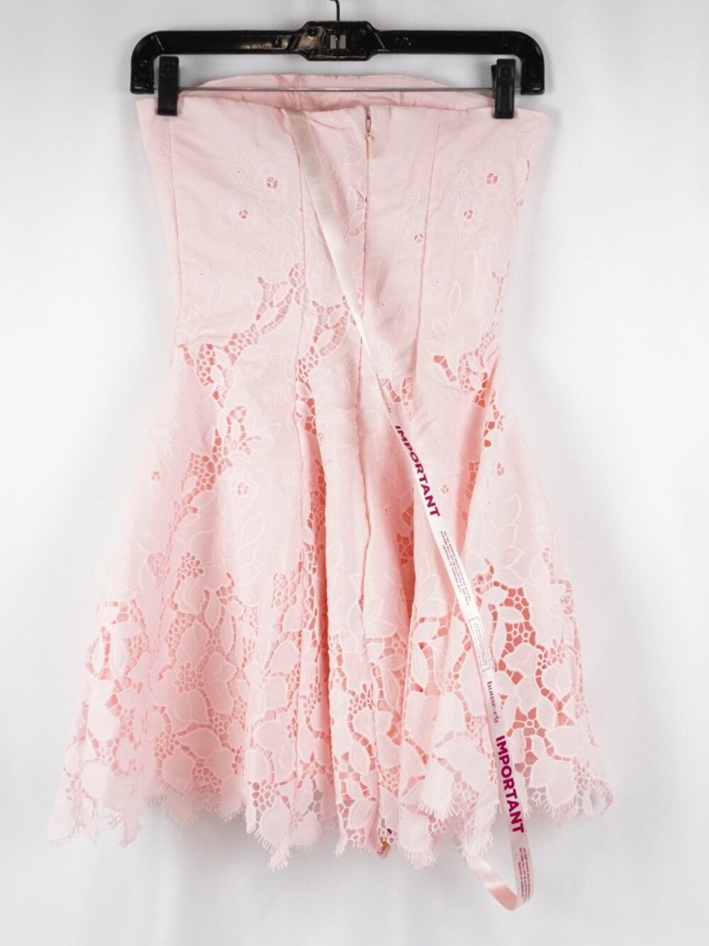 House Of CB Jemima Pink Strapless Cut Out Broderie Anglaise Mini Dress - Size XS - Picture 3 of 12